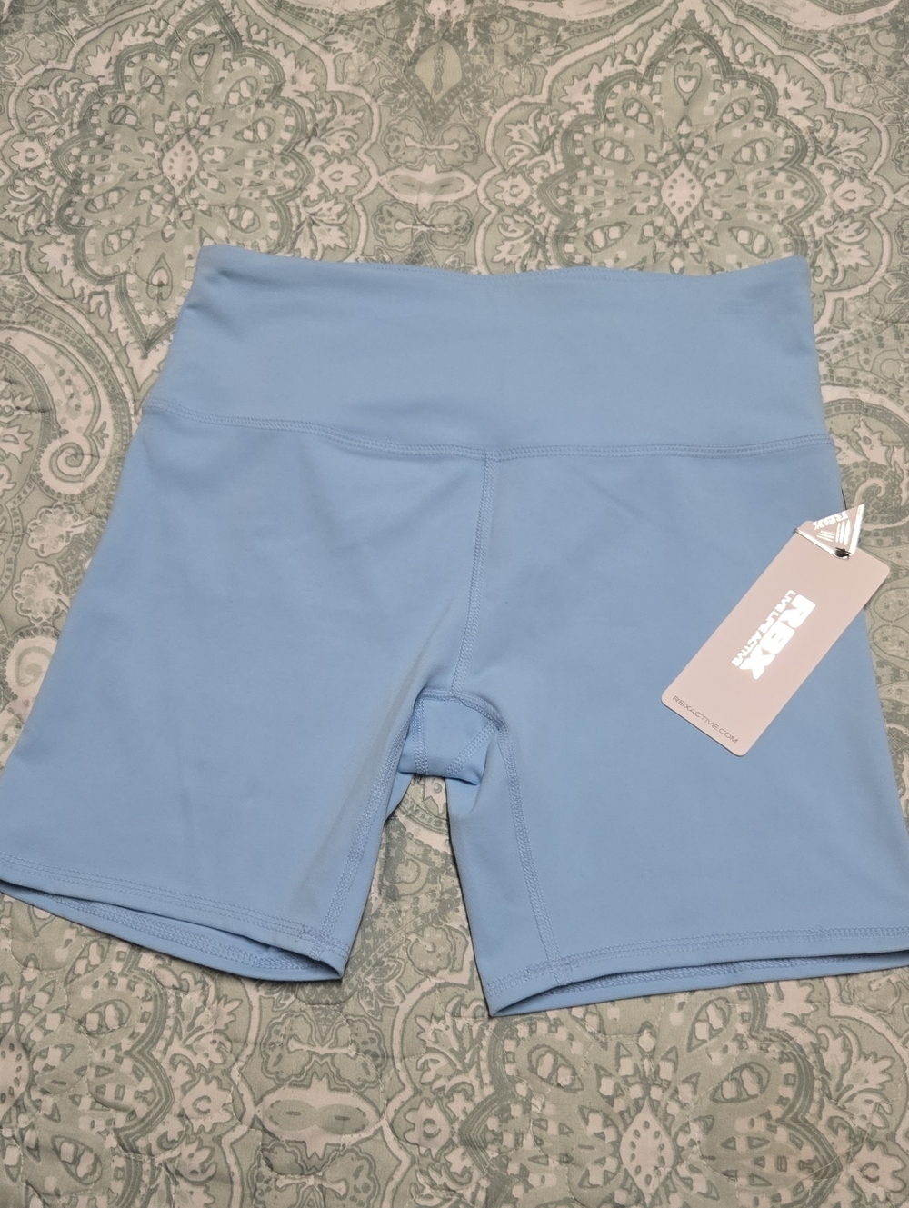 RBX Light Blue High-Rise Bike Shorts